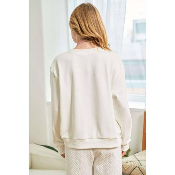 Cowgirl Rope Print With Sequin Boots Sweater - Picture 3 of 15